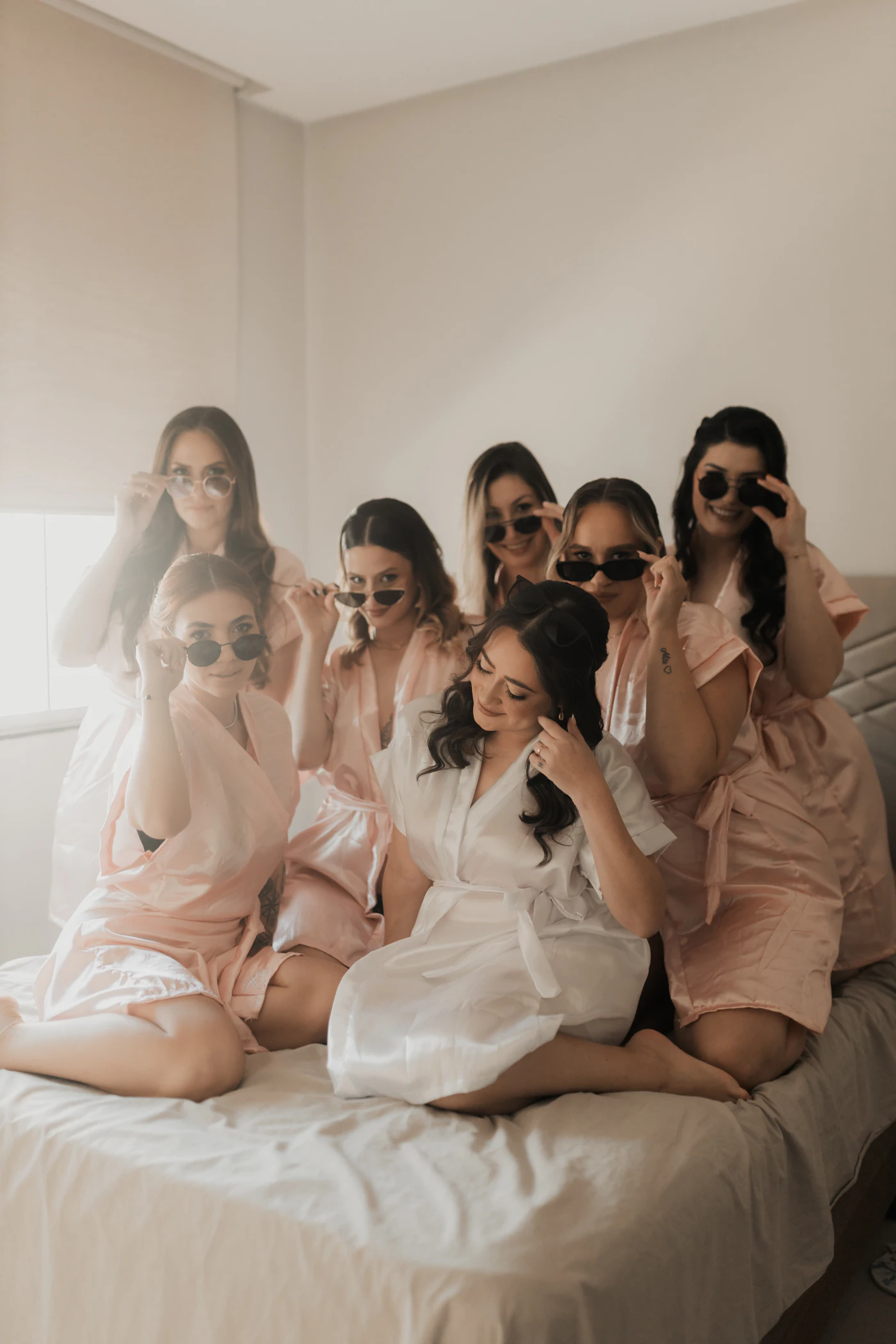 bridal party in robes