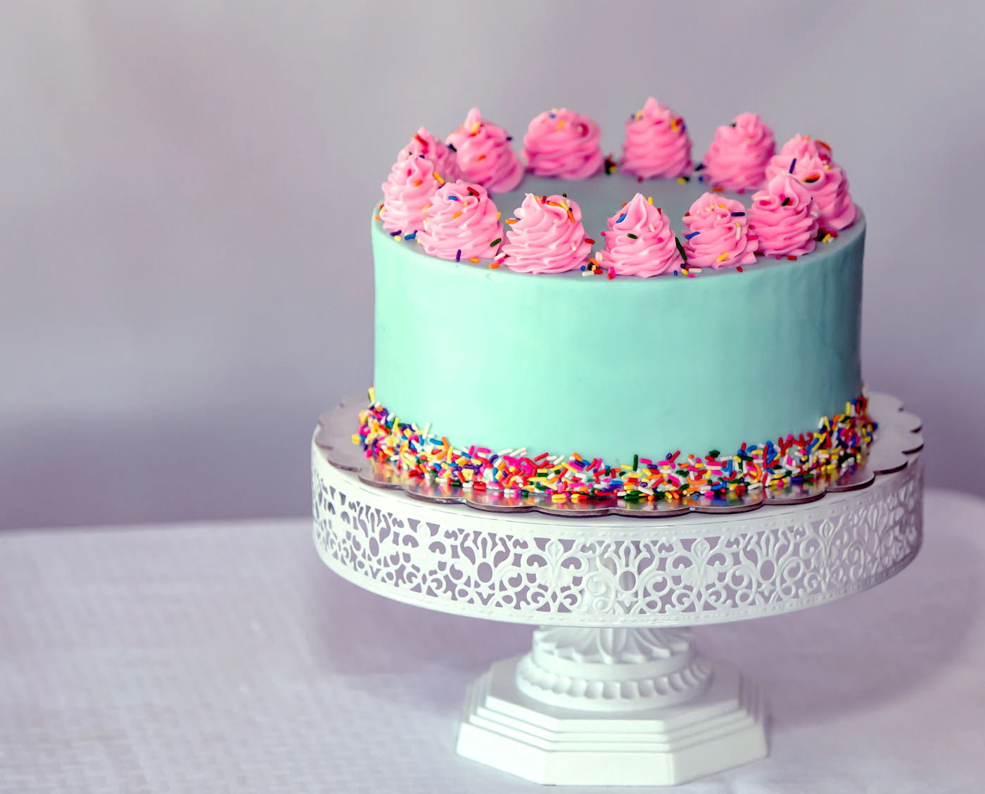 two-tier floral cake